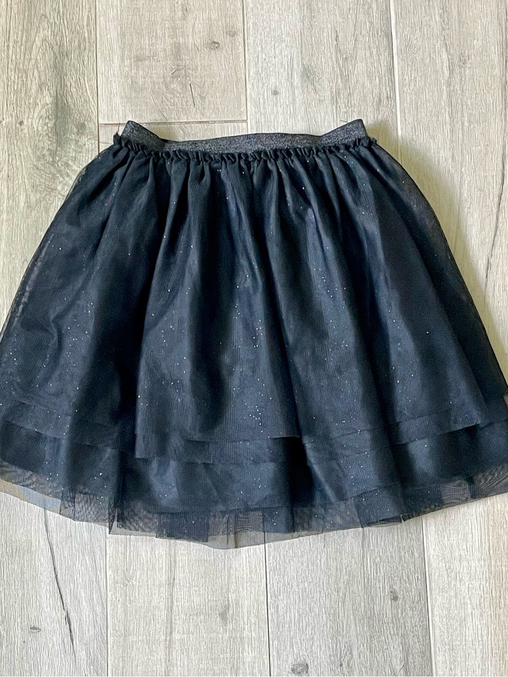 H&M Girls Black Glitter Tulle Tutu Skirt Size 7-8Y 128 Party Holiday Twirl